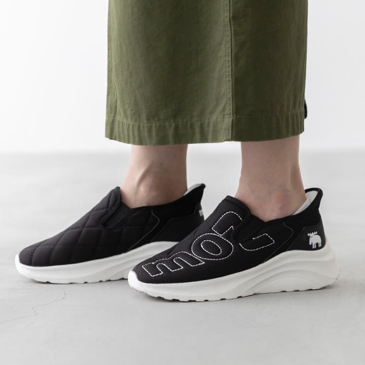 4180ブラックxホワイト | モズ moz スリッポン | welleg