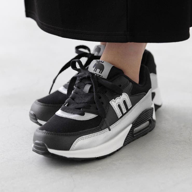 1025ブラックxシルバーPU | モズ moz スニーカー | welleg