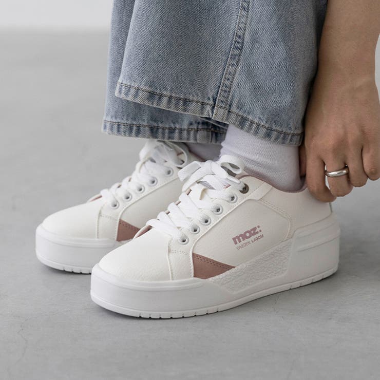 1093ホワイトxピンクPU | モズ moz スニーカー | welleg