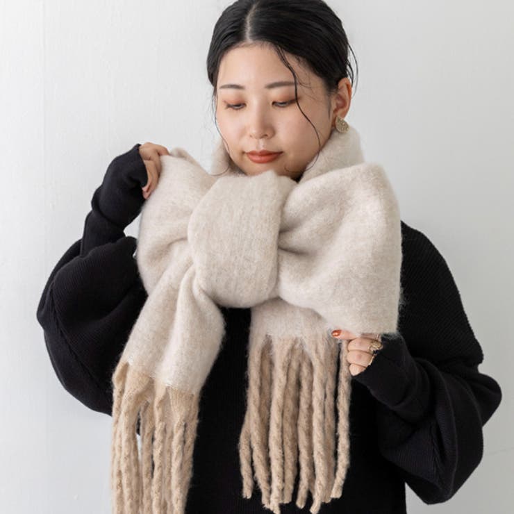 9037ミックスベージュ | マフラー 巻き方 かわいい | welleg