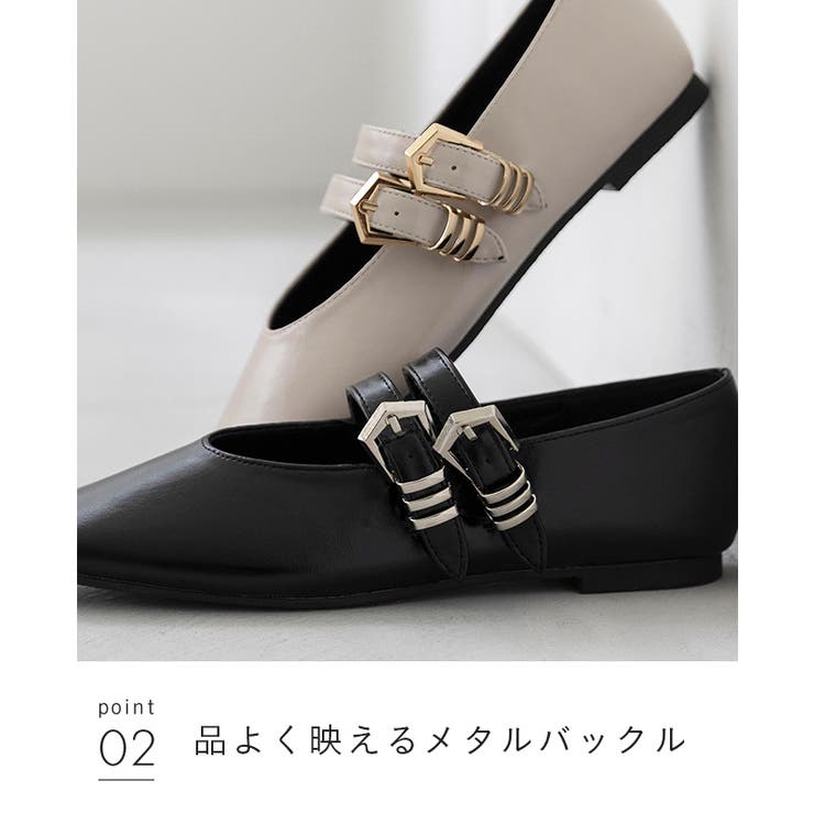 パンプス フラットシューズ ストラップパンプス | welleg | 詳細画像17 