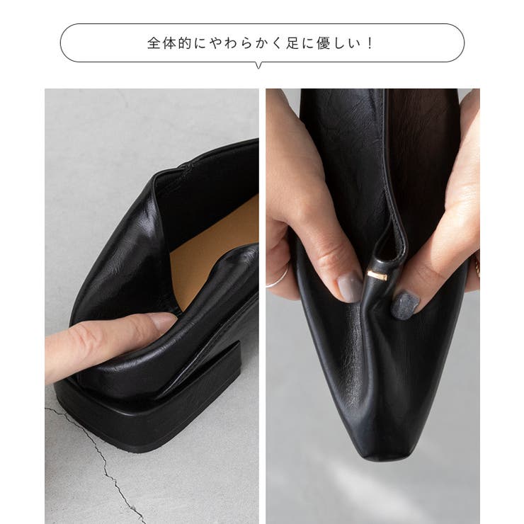パンプス バブーシュ スクエアトゥ | welleg | 詳細画像12 