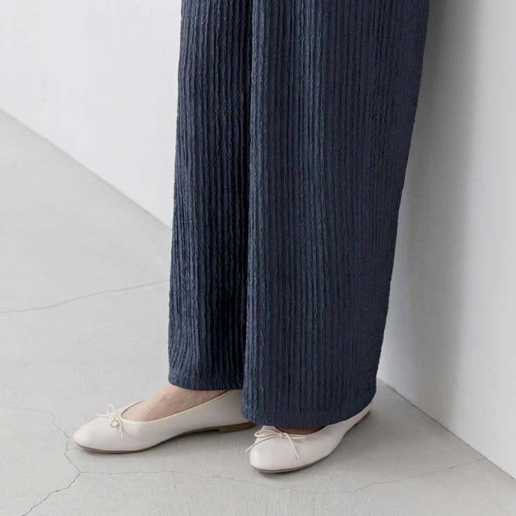 9074ネイビー | ワイドパンツ ボトムス レディース | welleg