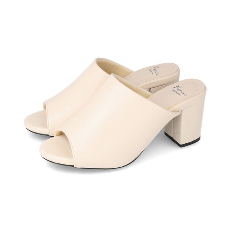 1001アイボリーPU | オフィスで履き替え オフィスミュールサンダル 7㎝ヒールver | welleg