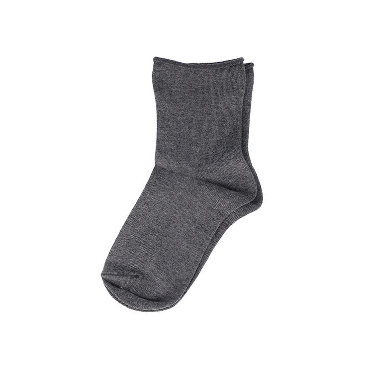 9120ダークグレーzk | 日本製 履き口くるっとクルー丈靴下 ソックス | welleg