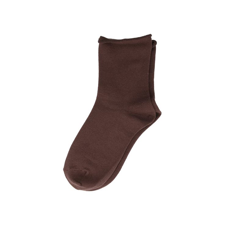 9086ダークブラウンzk | 日本製 履き口くるっとクルー丈靴下 ソックス | welleg