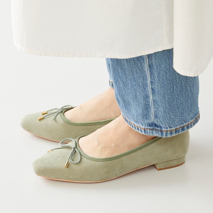 3054グリーンSD | バレエシューズ ぺたんこ靴 履きやすい | welleg
