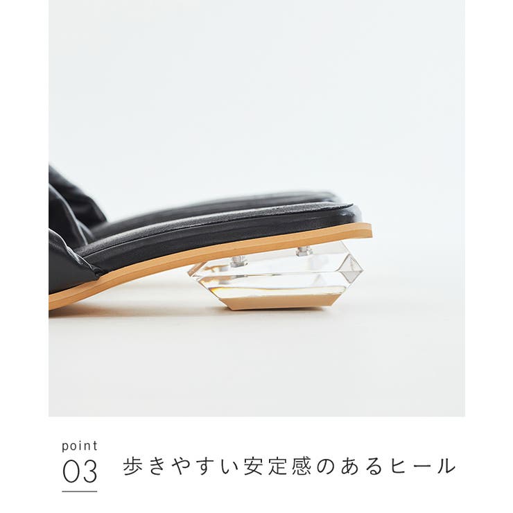 クリスタル シェイプクリアヒール コバサンダル | welleg | 詳細画像27 