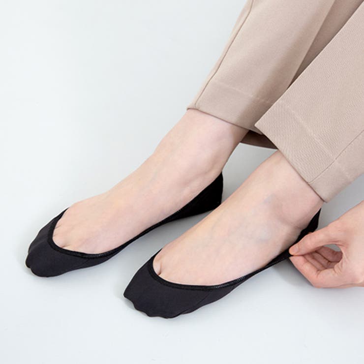 ブラック／ナイロン | 3人に1人が買ってる！もう見えない！脱げない！超極浅 フットカバー かかとすべり… | welleg