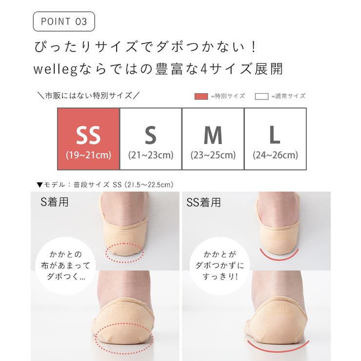 3人に1人が買ってる！もう見えない！脱げない！超極浅 フットカバー かかとすべり… | welleg | 詳細画像6 