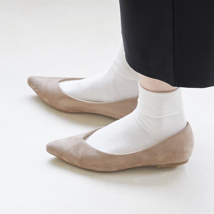 3034グレージュsd | ポインテッドトゥ Vカットデザイン ローヒール | welleg