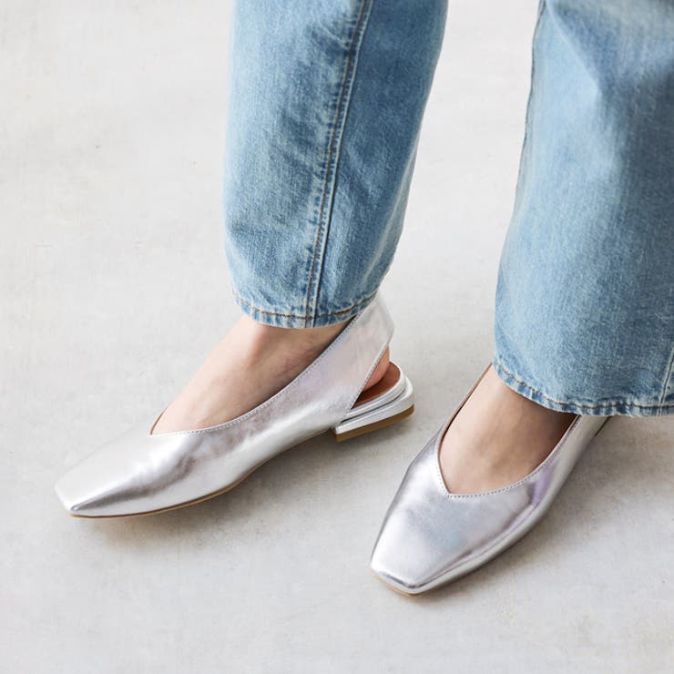 1140シルバーPU | パンプス フラットシューズ 走れる | welleg