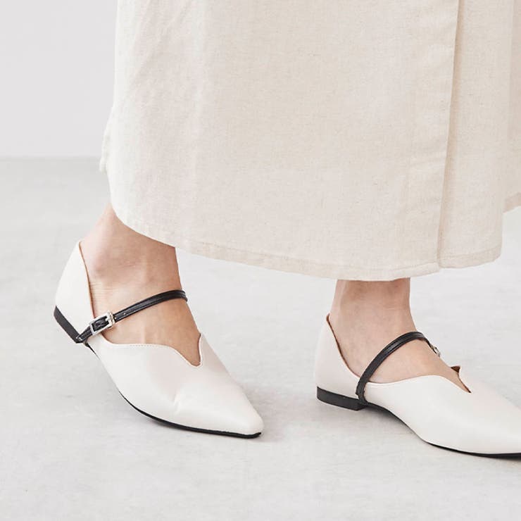 1001アイボリーPU | パンプス フラットシューズ 走れる | welleg