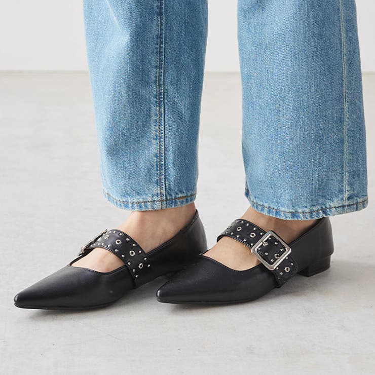 1020ブラックPU | パンプス フラットシューズ 走れる | welleg