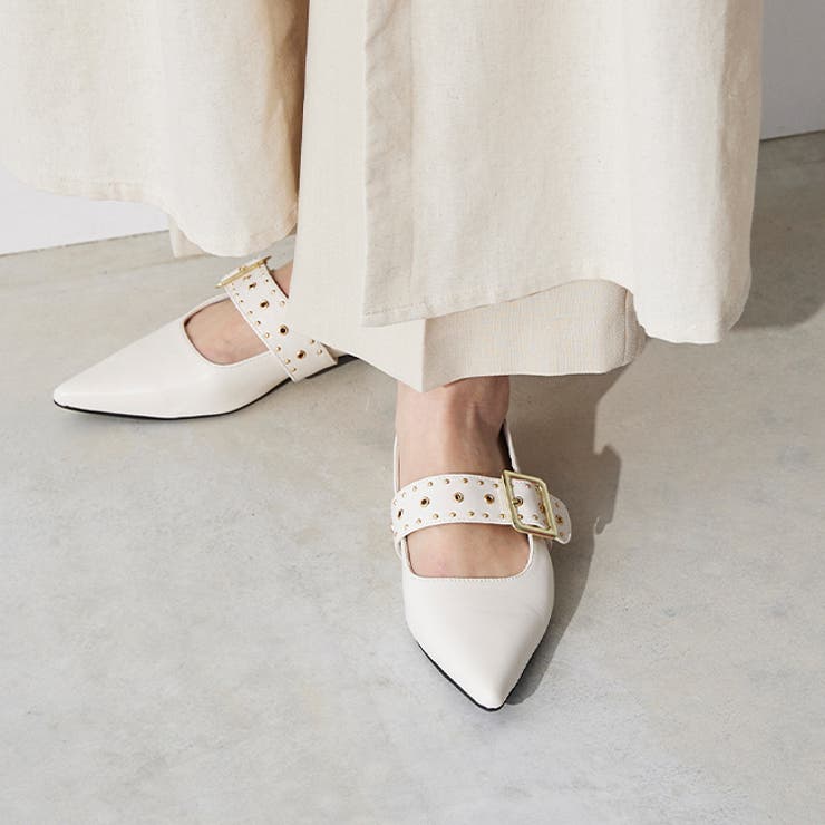 1001アイボリーPU | パンプス フラットシューズ 走れる | welleg