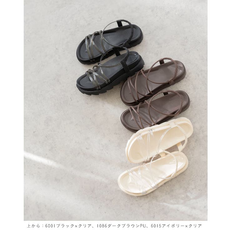 レースアップ厚底サンダル フラットサンダル レディース | welleg | 詳細画像14 