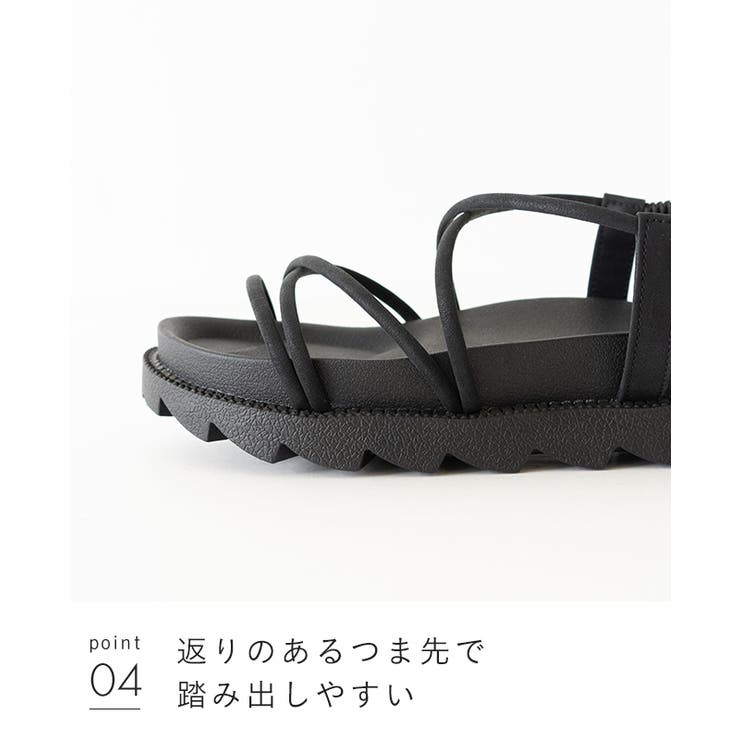 レースアップ厚底サンダル フラットサンダル レディース | welleg | 詳細画像22 