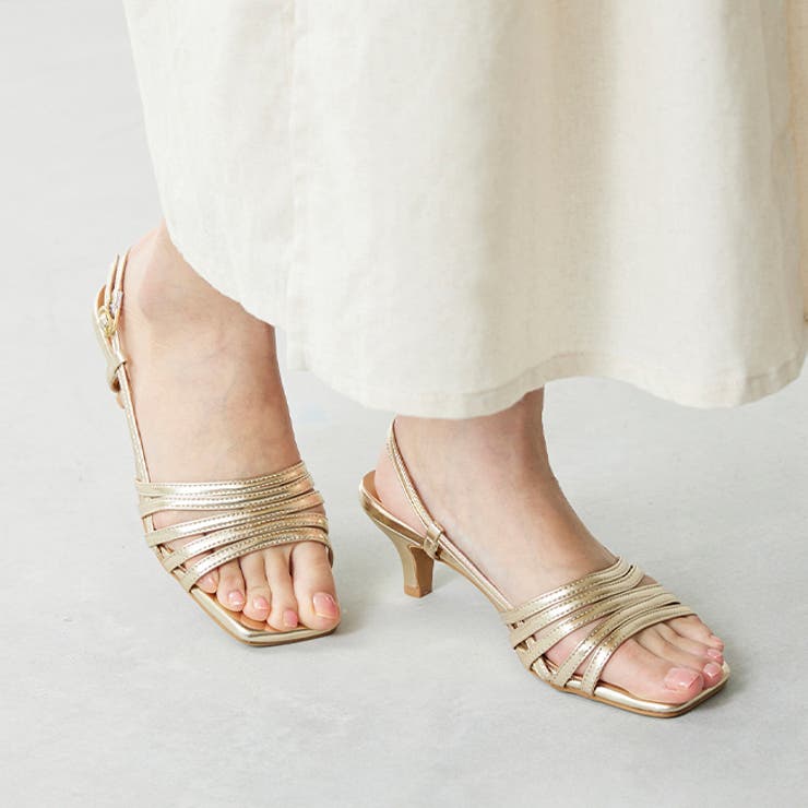 1122ゴールドPU | ストラップサンダル 脱げない レディース | welleg