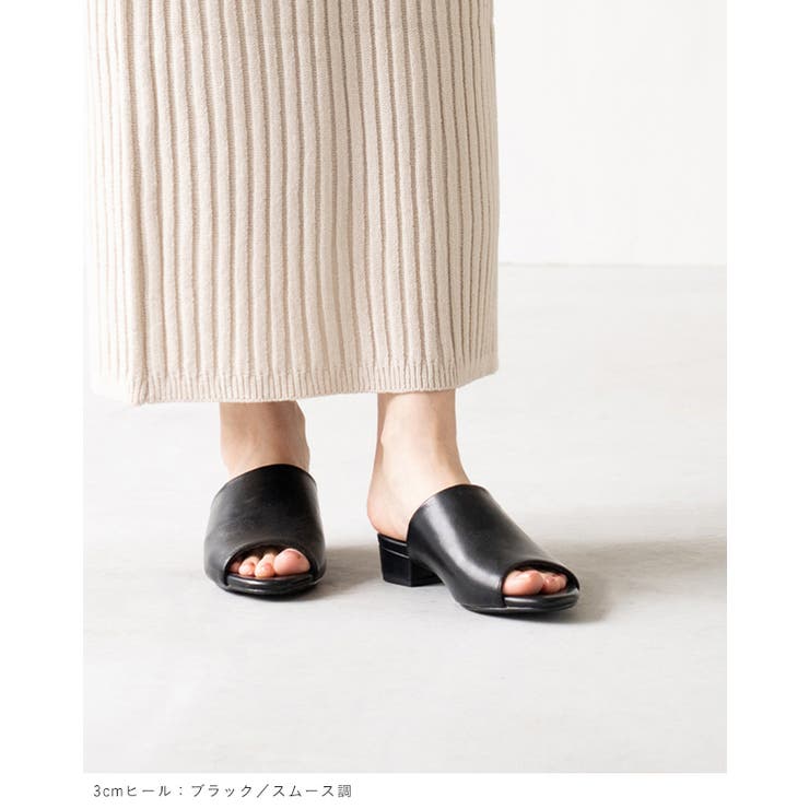 オフィスで履き替え オフィスミュールサンダル 3㎝ヒールver