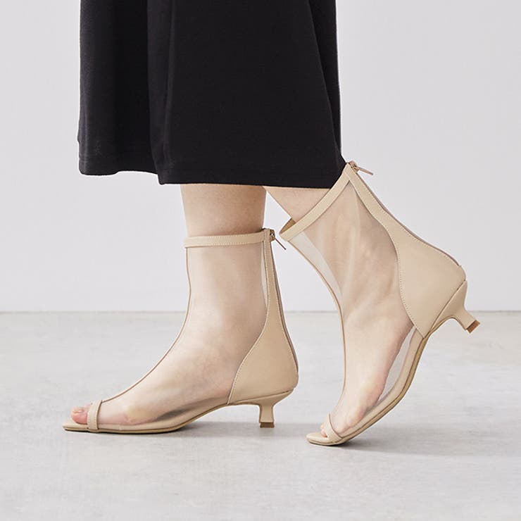 4033ベージュCL | チュールブーツ レディース ショートブーツ | welleg