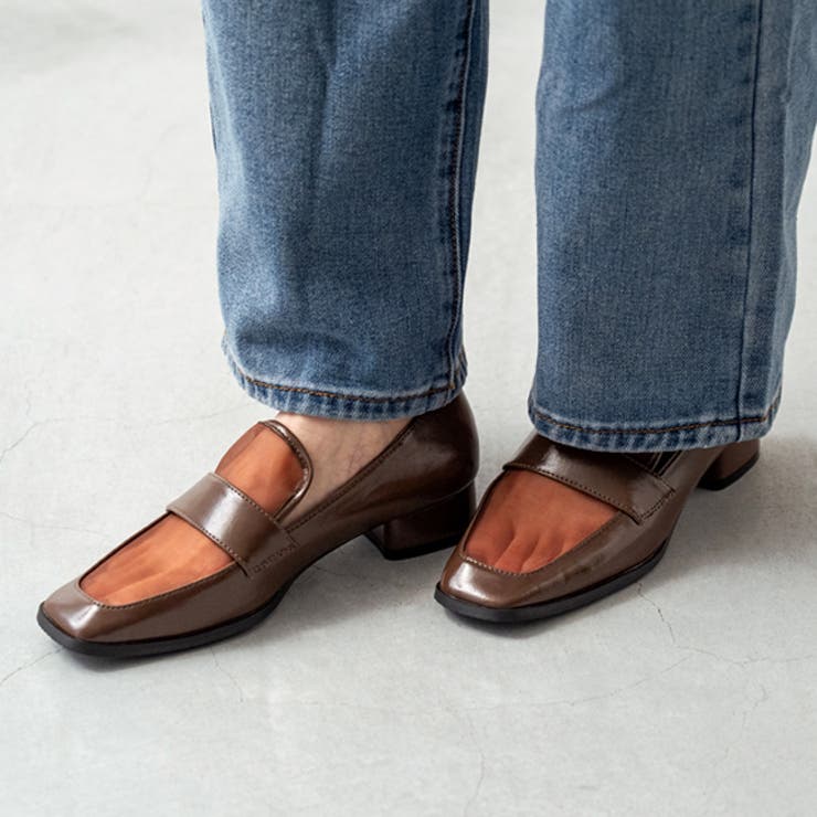 1086ダークブラウンPU | ローファー レディース チャンキーヒール | welleg