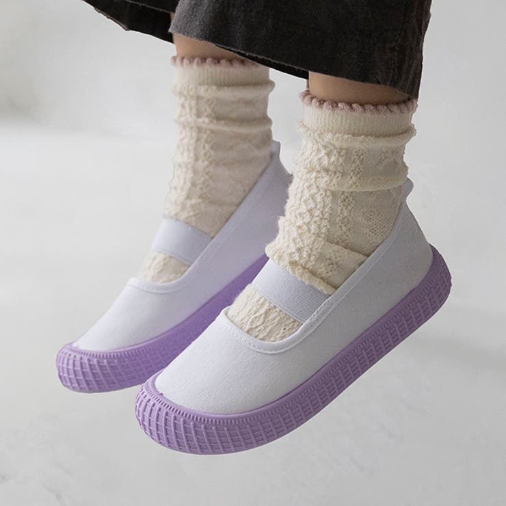 4112パープルキャンバス | 上履き キッズ こども | welleg