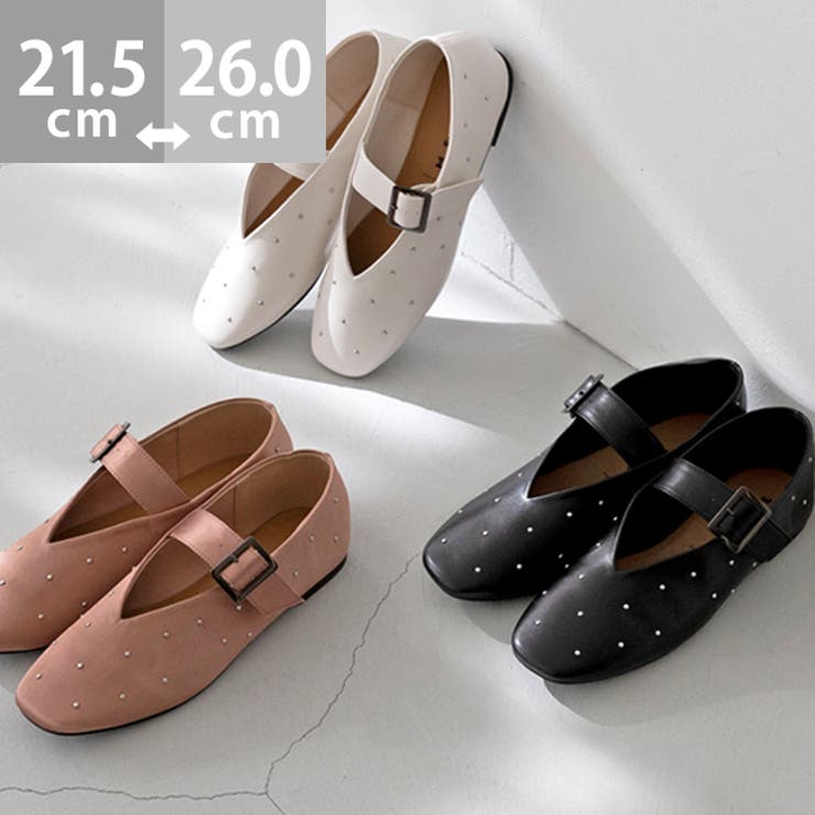 パンプス 走れる スタッズ[品番：HSYS0010485]｜welleg（ウェレッグ