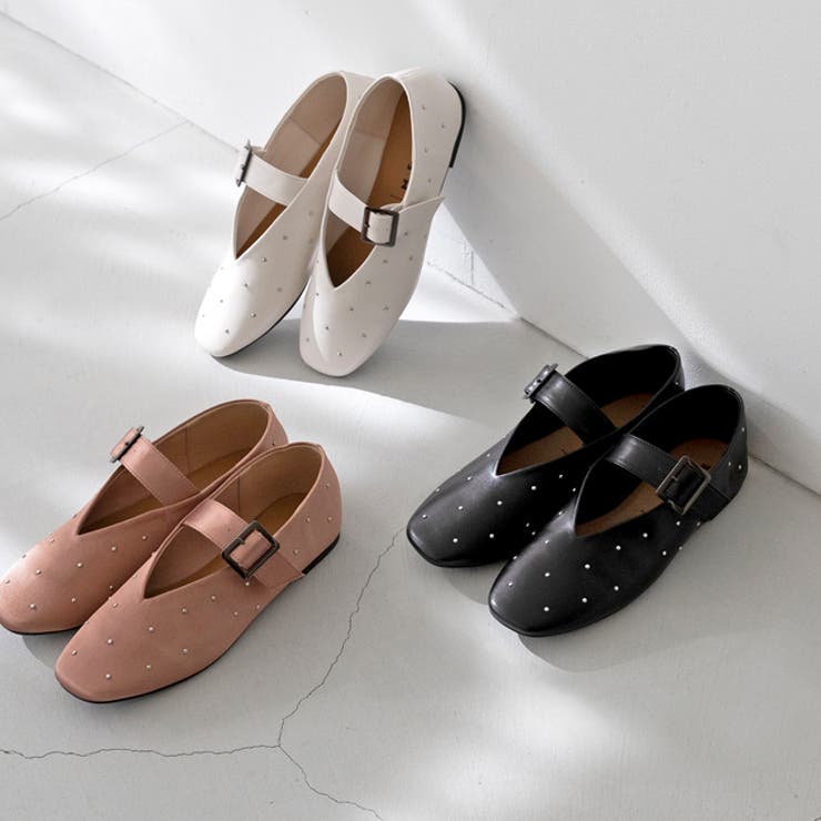 パンプス 走れる スタッズ[品番：HSYS0010485]｜welleg（ウェレッグ