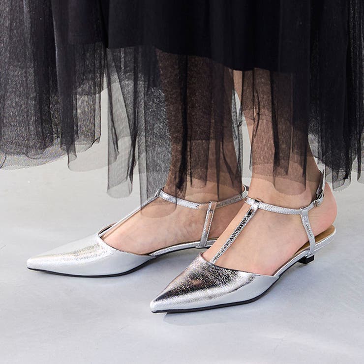 1140シルバーPU | パンプス 走れる ストラップ | welleg