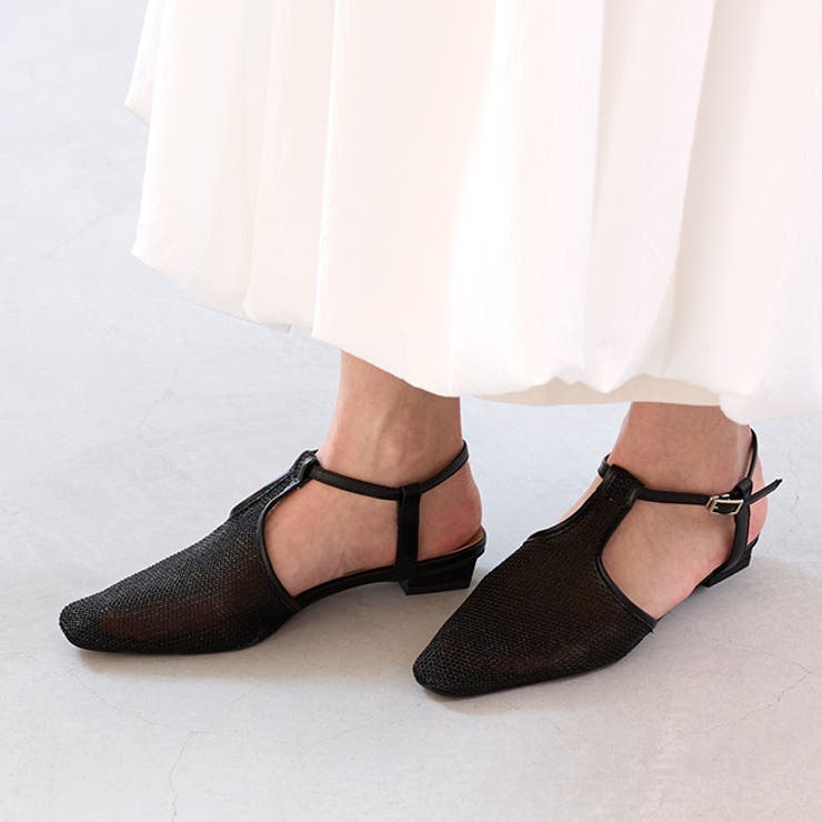 4020ブラックチュール | サンダル レディース 2センチヒール | welleg