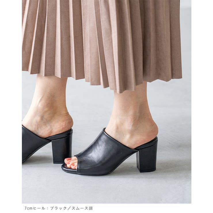 オフィスで履き替え オフィスミュールサンダル 7㎝ヒールver | welleg | 詳細画像18 