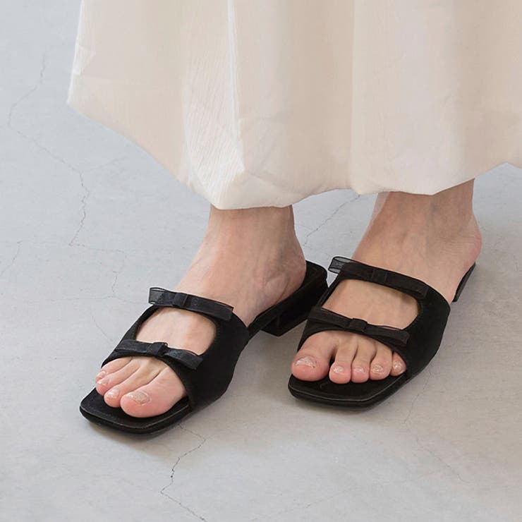 1020ブラックPU | ミュール サンダル スリッパ | welleg