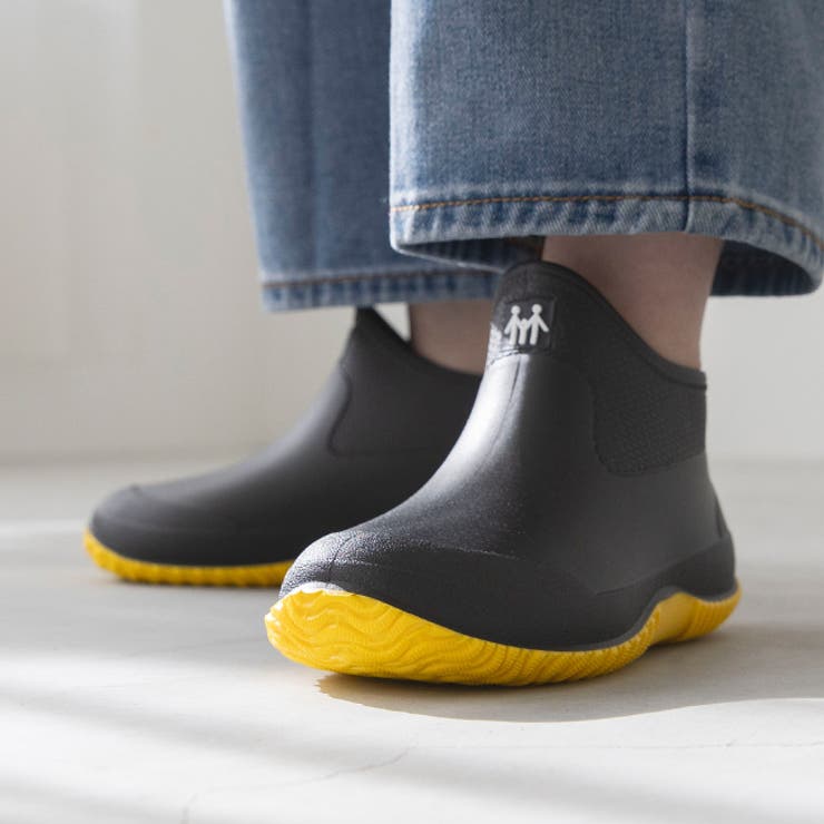 6047ブラックxイエロー | レインブーツ 長靴 レインシューズ | welleg