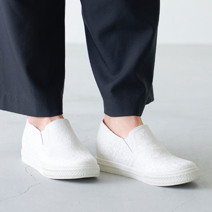 4210ホワイトレース | スリッポン スニーカー レディース | welleg