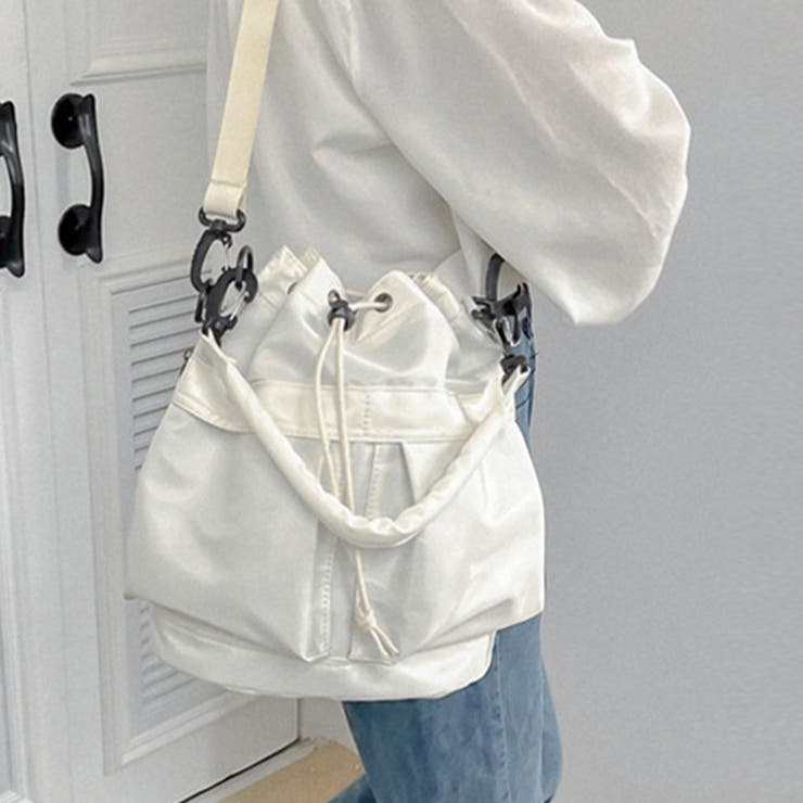 9007ホワイトZK | ショルダーバッグ ドロストバッグ ショルダー | welleg