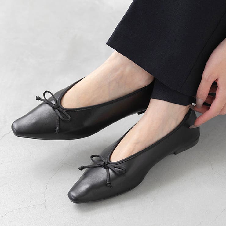 1020ブラックPU | バレエシューズ レディース パンプス | welleg