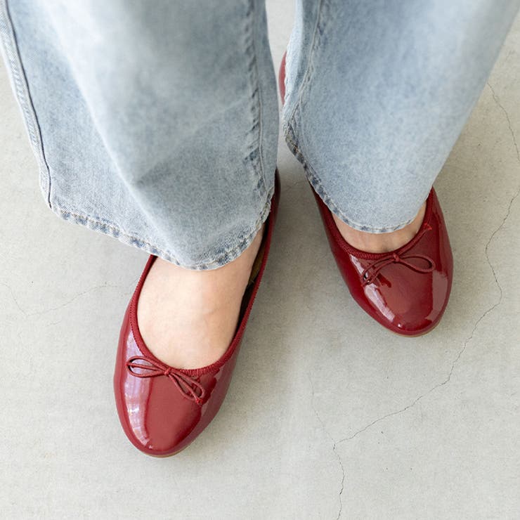 2042レッドen | 【幅広 4E】 バレエシューズ | welleg