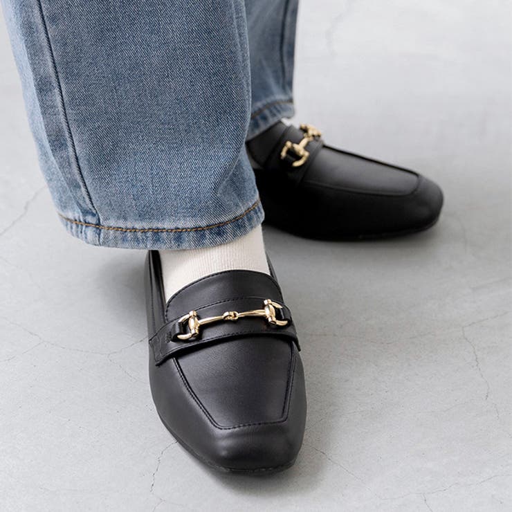 1175ブラックビットPU | ローファー ぺたんこ靴 履きやすい | welleg