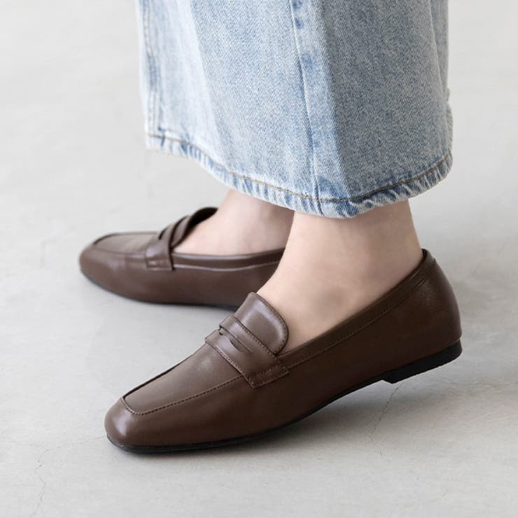 1174ダークブラウンコインPU | ローファー ぺたんこ靴 履きやすい | welleg