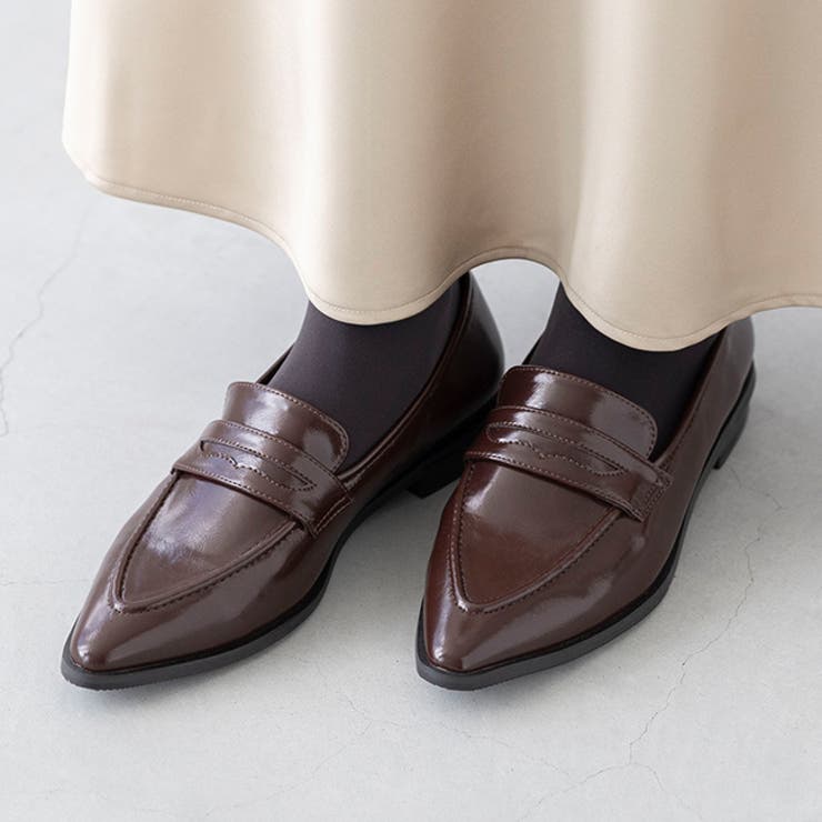 1086ダークブラウンPU | ローファー レディース コインローファー | welleg