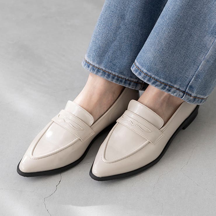 1001アイボリーPU | ローファー レディース コインローファー | welleg