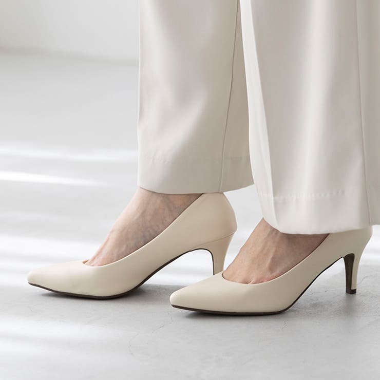 1001アイボリーPU | イイ女ポインテッドシリーズ 7cmヒール ピンヒール | welleg