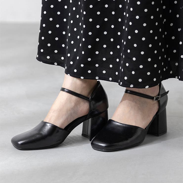 1020ブラックPU | パンプス 走れる ストラップ | welleg