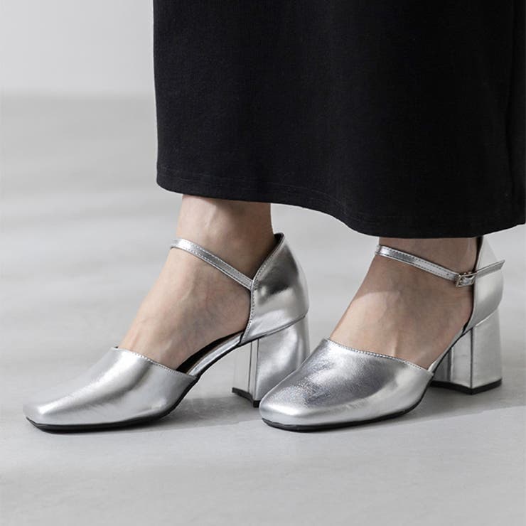1140シルバーPU | パンプス 走れる ストラップ | welleg