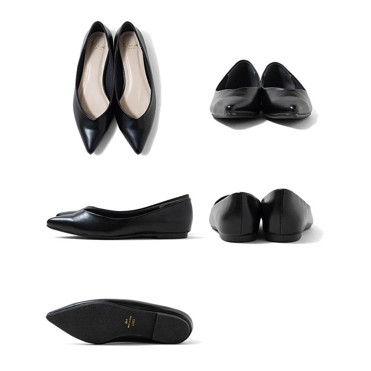 ポインテッドトゥ Vカットデザイン ローヒール | welleg | 詳細画像26 