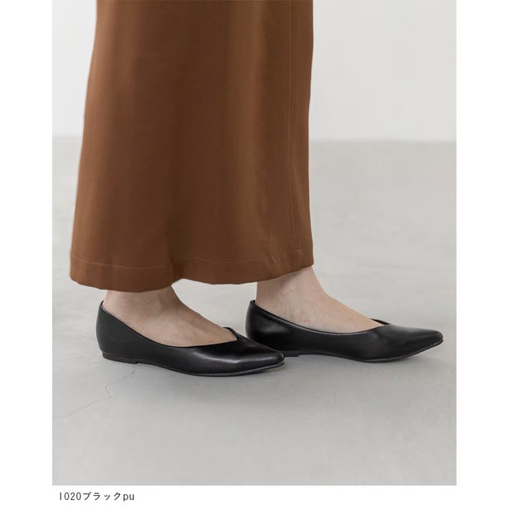 ポインテッドトゥ Vカットデザイン ローヒール | welleg | 詳細画像11 