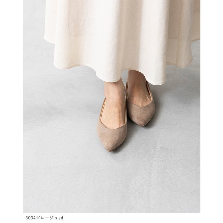 ポインテッドトゥ Vカットデザイン ローヒール | welleg | 詳細画像15 