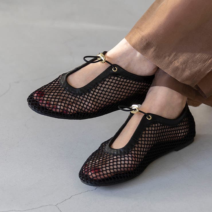 4020ブラックメッシュ | パンプス フラットシューズ ぺたんこパンプス | welleg