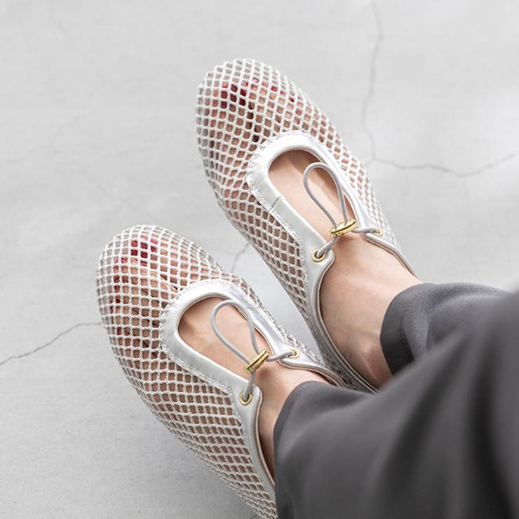 4140シルバーメッシュ | パンプス フラットシューズ ぺたんこパンプス | welleg