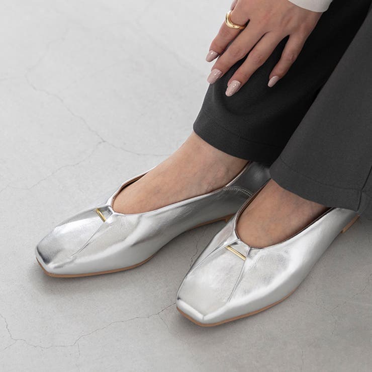 1140シルバーPU | パンプス ぺたんこ フラットシューズ | welleg